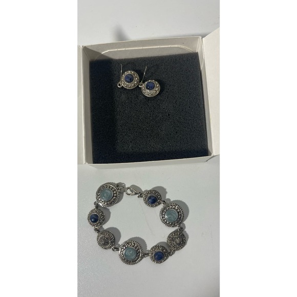 Lia Sophia Silver and Blue Bracelet and Earrings Set - Picture 2 of 4